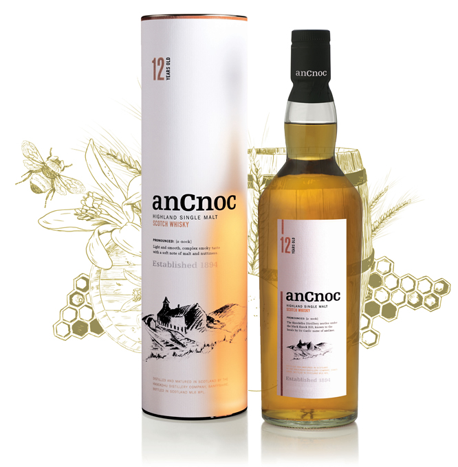 anCnoc 12 Years Old Bottle & tube with illustration
